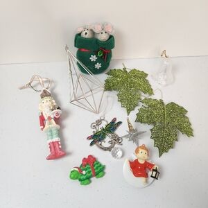 Lot of Christmas Tree Ornaments Some Vintage Turtle Nutcracker Mice